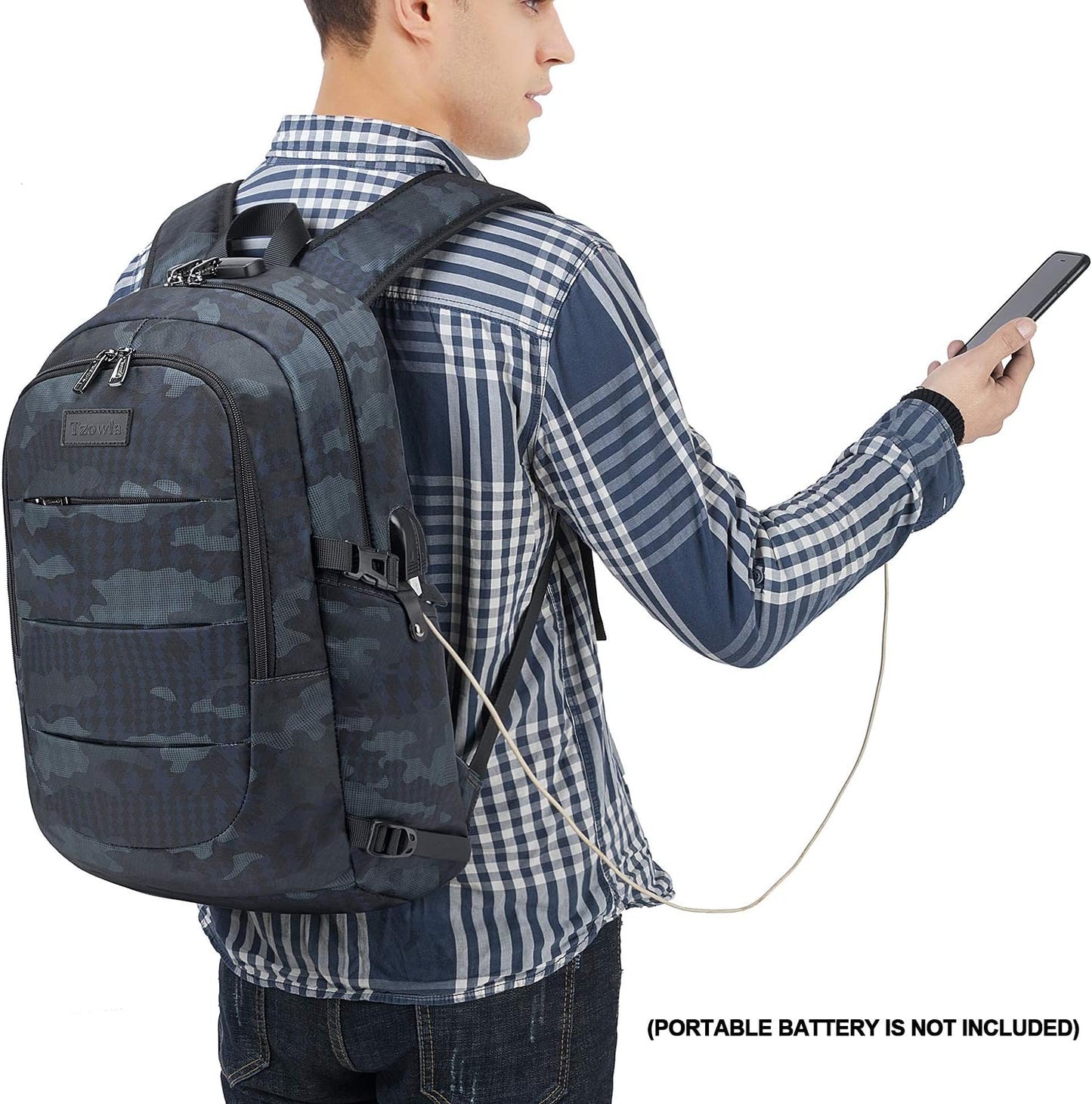 Extra-large anti-theft laptop and travel backpack with USB port – 30–50 L