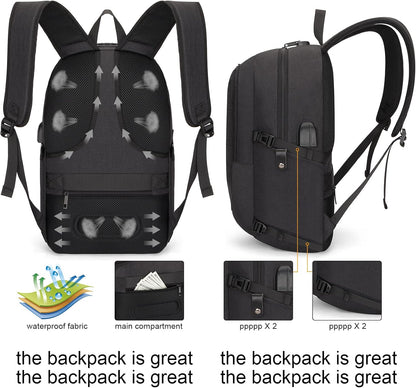 Extra-large anti-theft laptop and travel backpack with USB port – 30–50 L