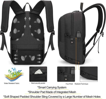 Extra-large anti-theft laptop and travel backpack with USB port – 30–50 L