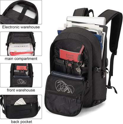 Extra-large anti-theft laptop and travel backpack with USB port – 30–50 L