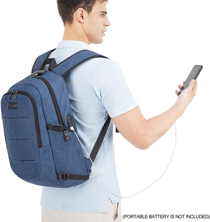 Extra-large anti-theft laptop and travel backpack with USB port – 30–50 L