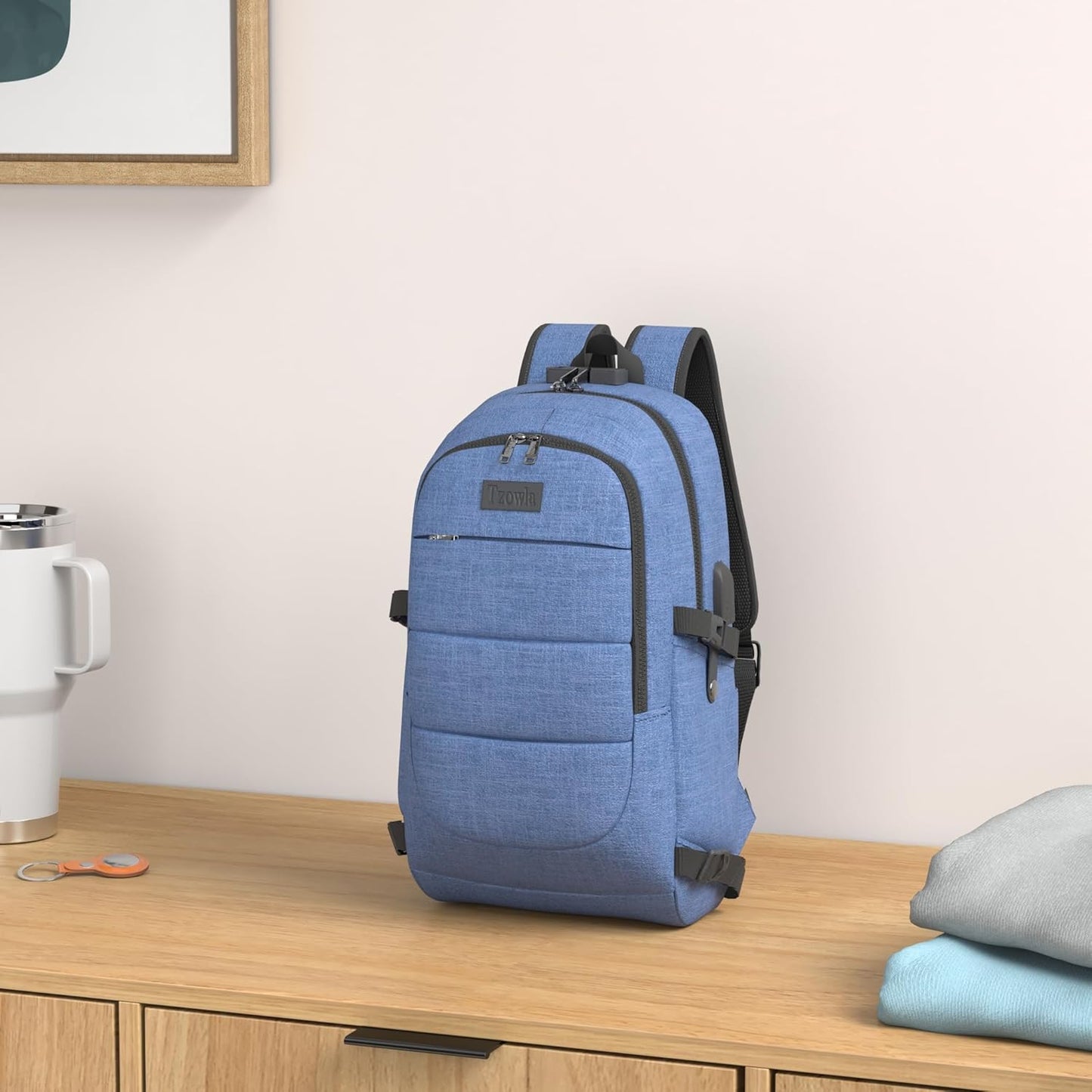 Extra-large anti-theft laptop and travel backpack with USB port – 30–50 L