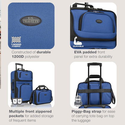 2-piece soft hand-luggage set with expandable design and skate wheels