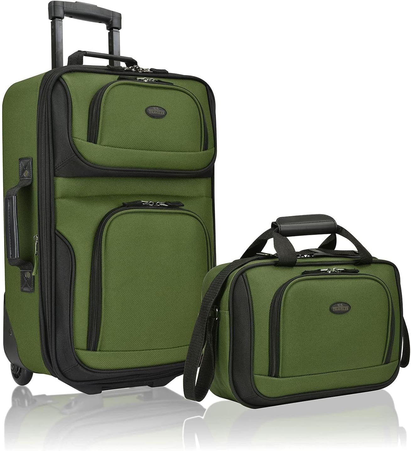 2-piece soft hand-luggage set with expandable design and skate wheels
