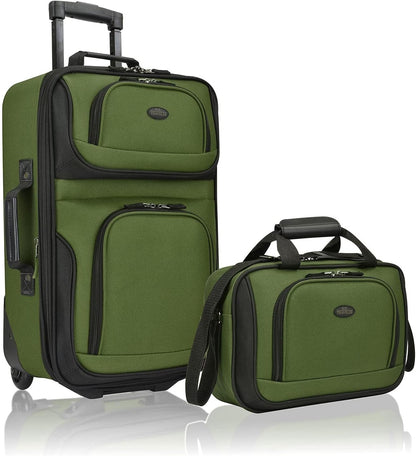 2-piece soft hand-luggage set with expandable design and skate wheels
