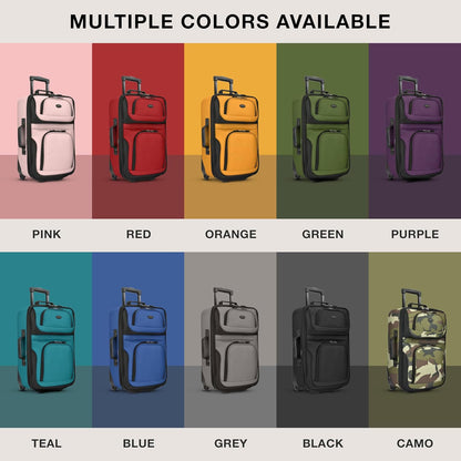 2-piece soft hand-luggage set with expandable design and skate wheels