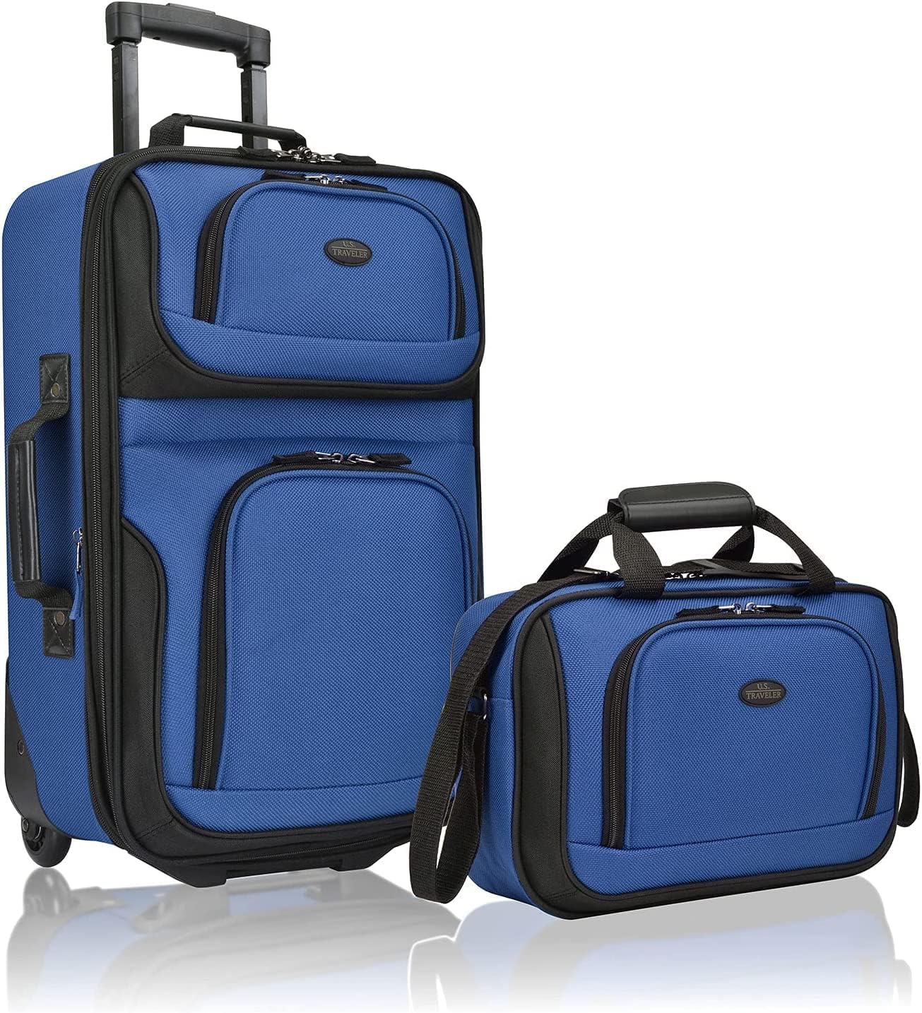 2-piece soft hand-luggage set with expandable design and skate wheels