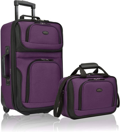 2-piece soft hand-luggage set with expandable design and skate wheels