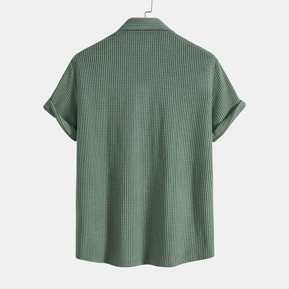 Summery men's lounge set with a honeycomb texture – Lenn