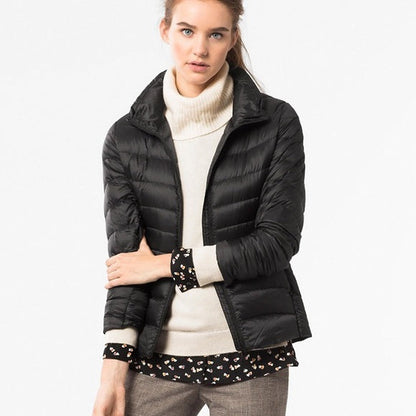 Feather-light women's down jacket - Alina Autumn Magic