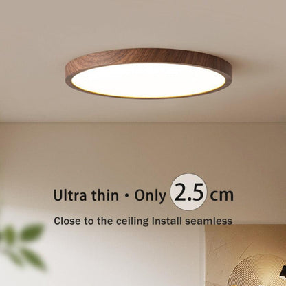 Ultrathin Walnut Circular Ceiling Light for Elegant Modern Spaces 6