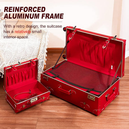 2-piece vintage-inspired luggage set with spinner wheels and protective cover