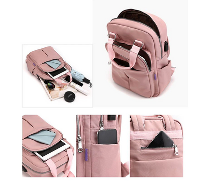 Water-resistant USB-rechargeable anti-theft backpack – multi-compartment design