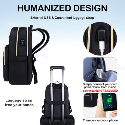 Lightweight waterproof laptop backpack with USB port – compatible with 15.6-inch laptops