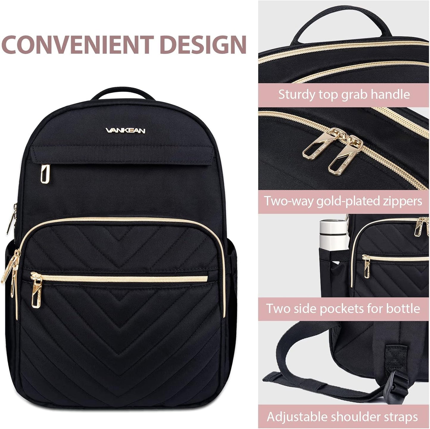 Lightweight waterproof laptop backpack with USB port – compatible with 15.6-inch laptops