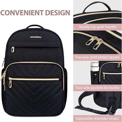 Lightweight waterproof laptop backpack with USB port – compatible with 15.6-inch laptops