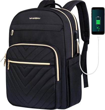 Lightweight waterproof laptop backpack with USB port – compatible with 15.6-inch laptops