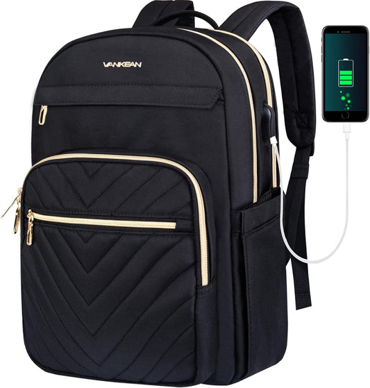 Lightweight waterproof laptop backpack with USB port – compatible with 15.6-inch laptops