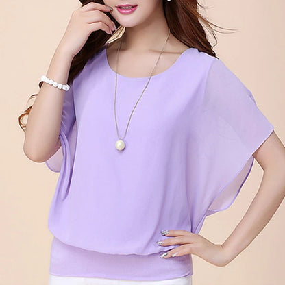 Ladies' chiffon blouse with ruffled sleeves – Ariana