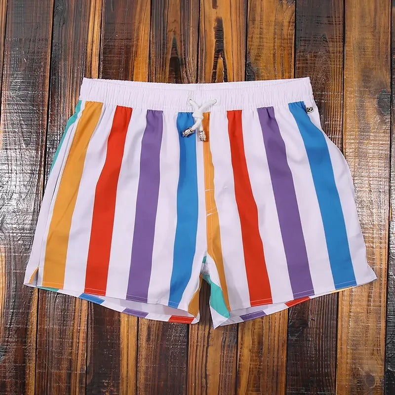 Striped men's shorts with elastic waistband – Matteo