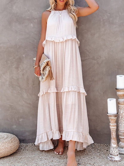 Sleeveless maxi dress with bow detail – Noor