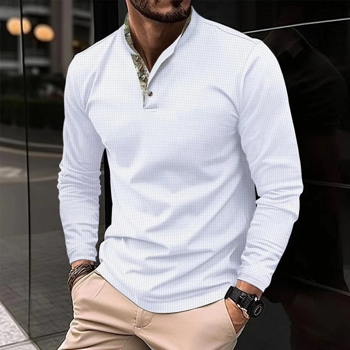 Stylish Long Sleeve Polo for Men - Finn