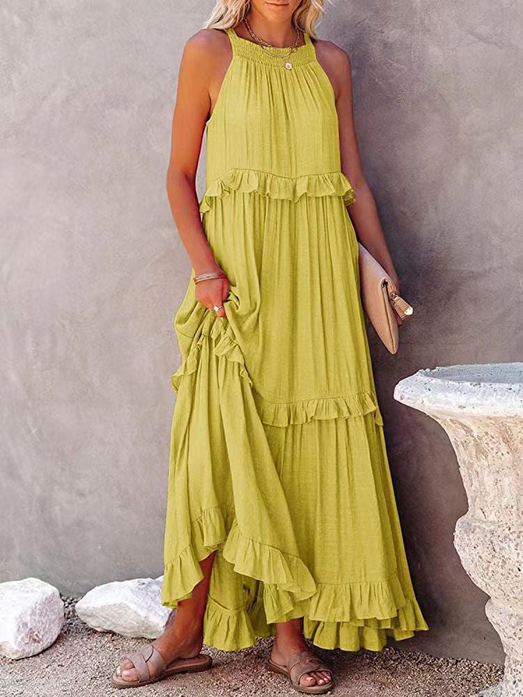 Sleeveless maxi dress with bow detail – Noor