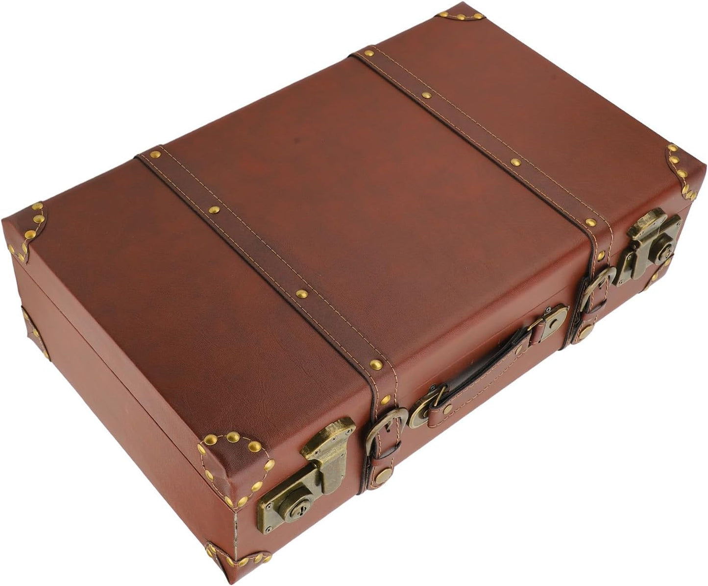 Vintage leather overnight hand-luggage case with alloy lock – Heritage Brown