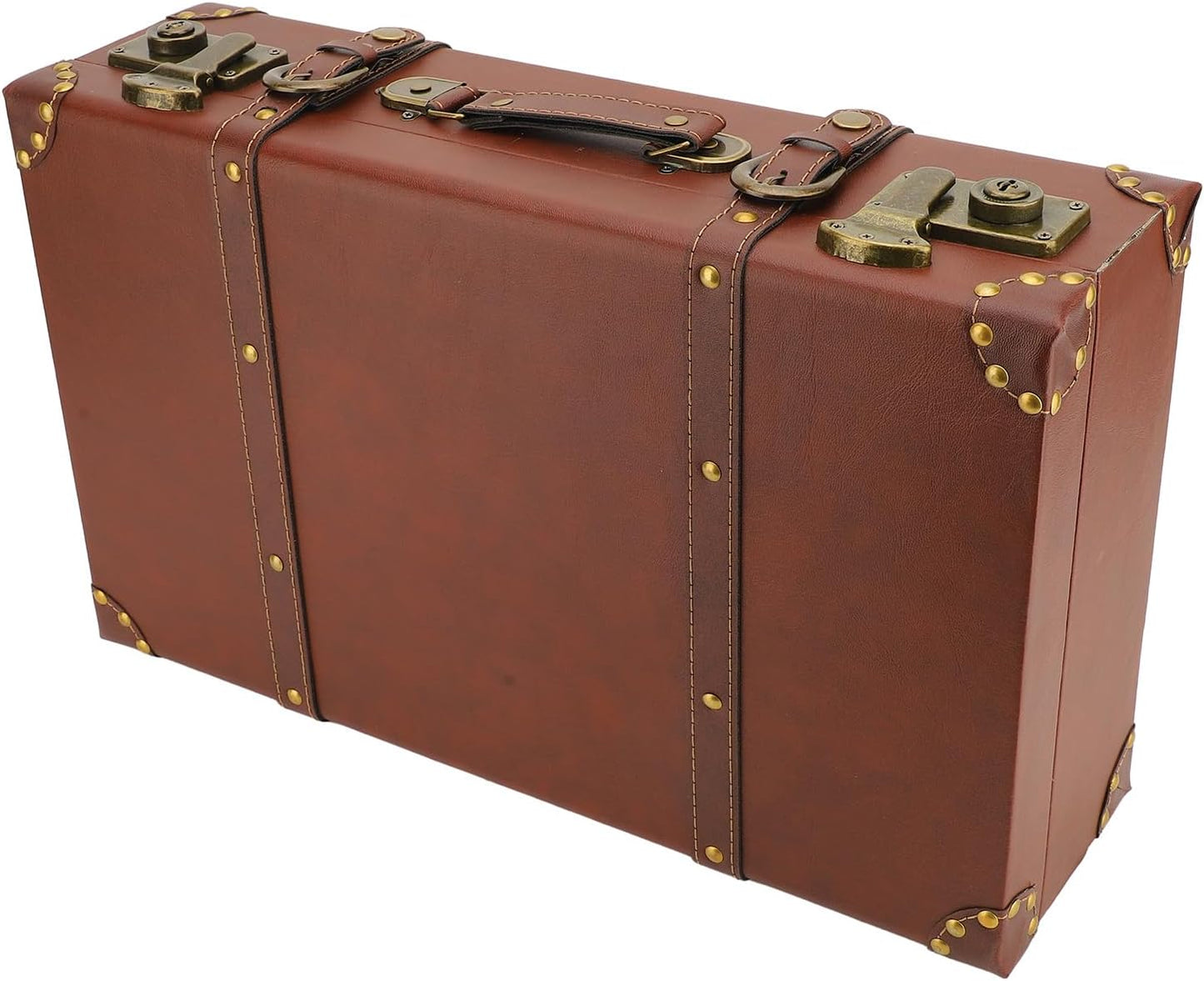 Vintage leather overnight hand-luggage case with alloy lock – Heritage Brown