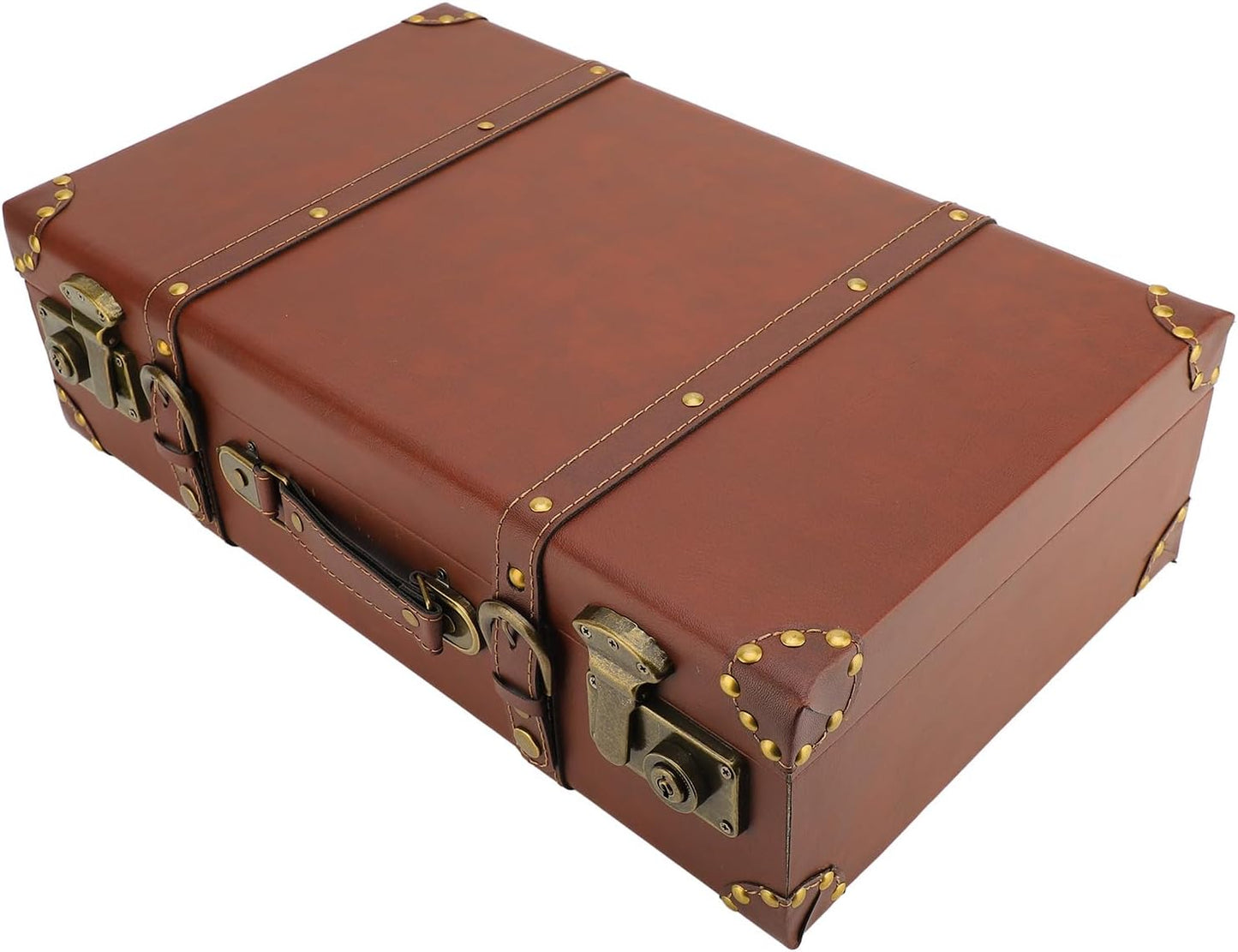 Vintage leather overnight hand-luggage case with alloy lock – Heritage Brown