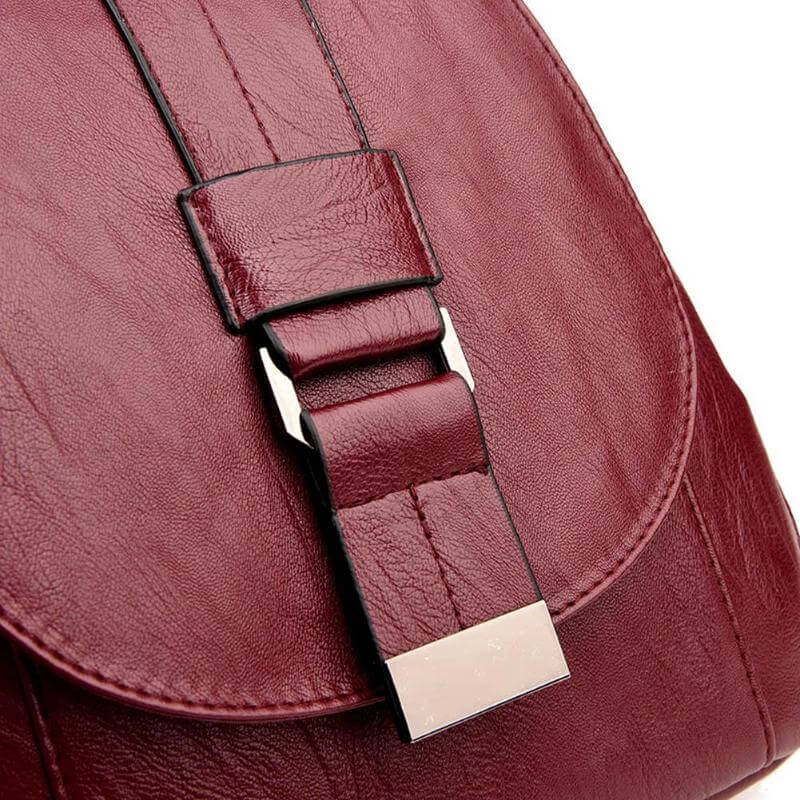 Premium waterproof leather rucksack for women
