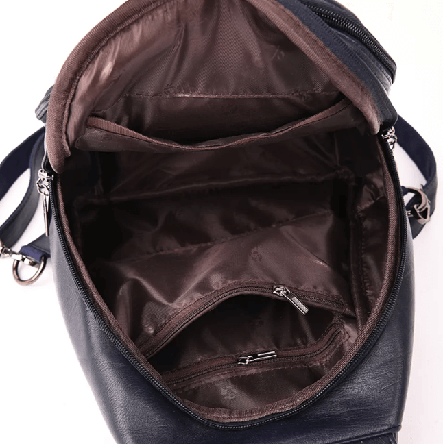 Premium waterproof leather rucksack for women