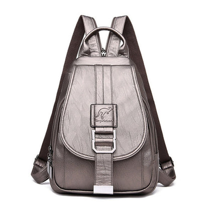 Premium waterproof leather rucksack for women