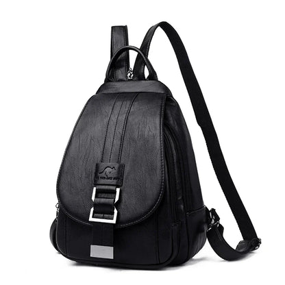 Premium waterproof leather rucksack for women