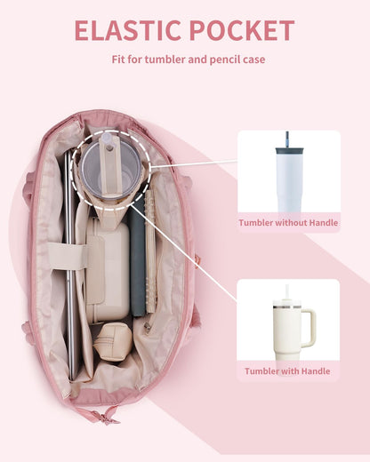 Padded puffer tote with cup holder and laptop compartment for travel and work