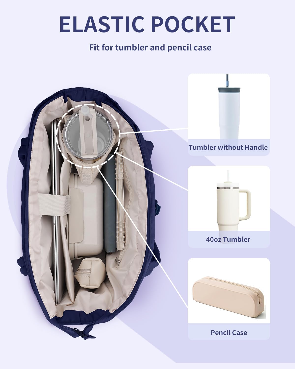 Padded puffer tote with cup holder and laptop compartment for travel and work