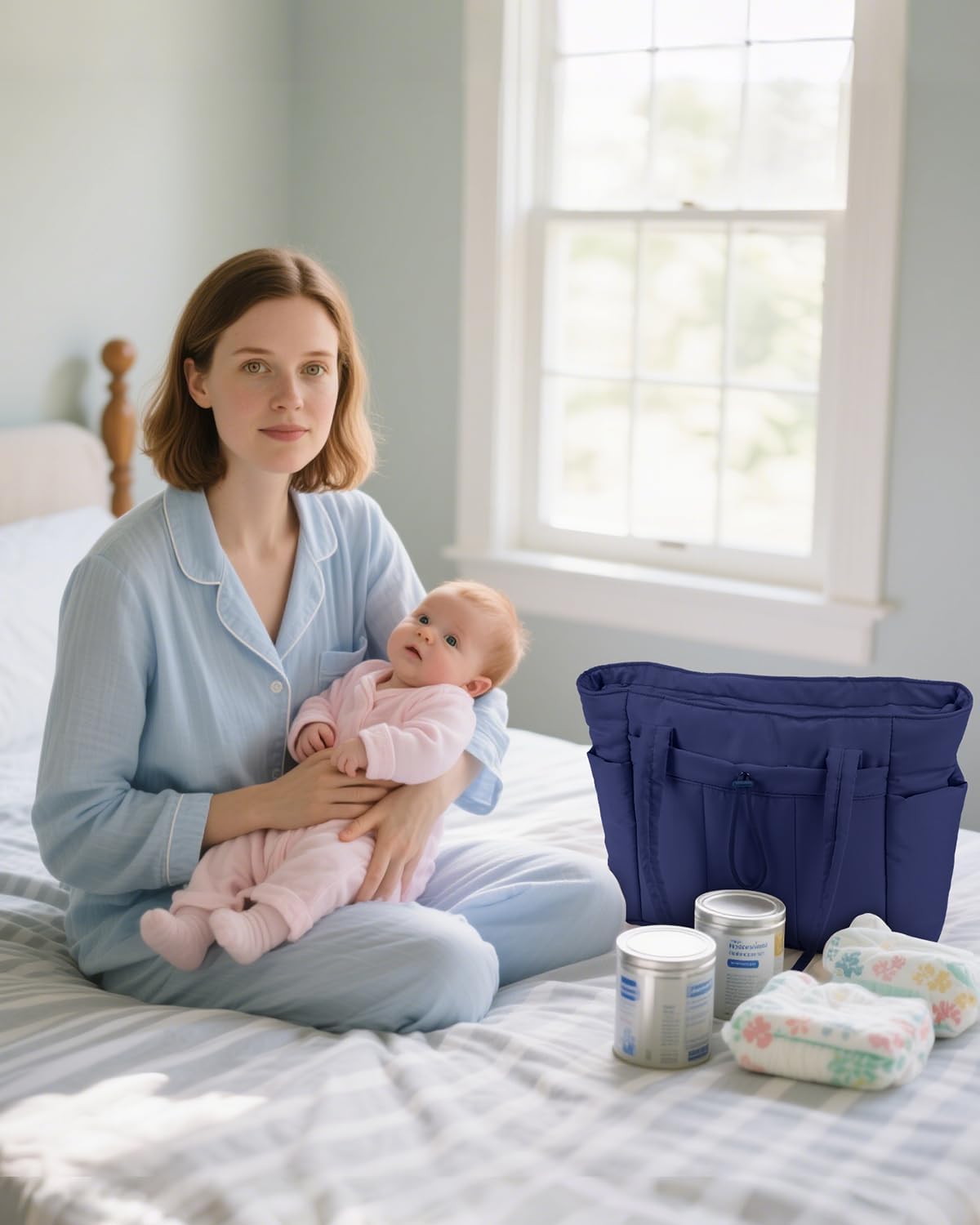 Padded puffer tote with cup holder and laptop compartment for travel and work