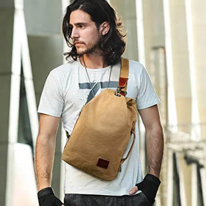 Water-repellent canvas crossbody bag with anti-theft pocket – MultiWear