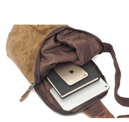 Water-repellent canvas crossbody bag with anti-theft pocket – MultiWear