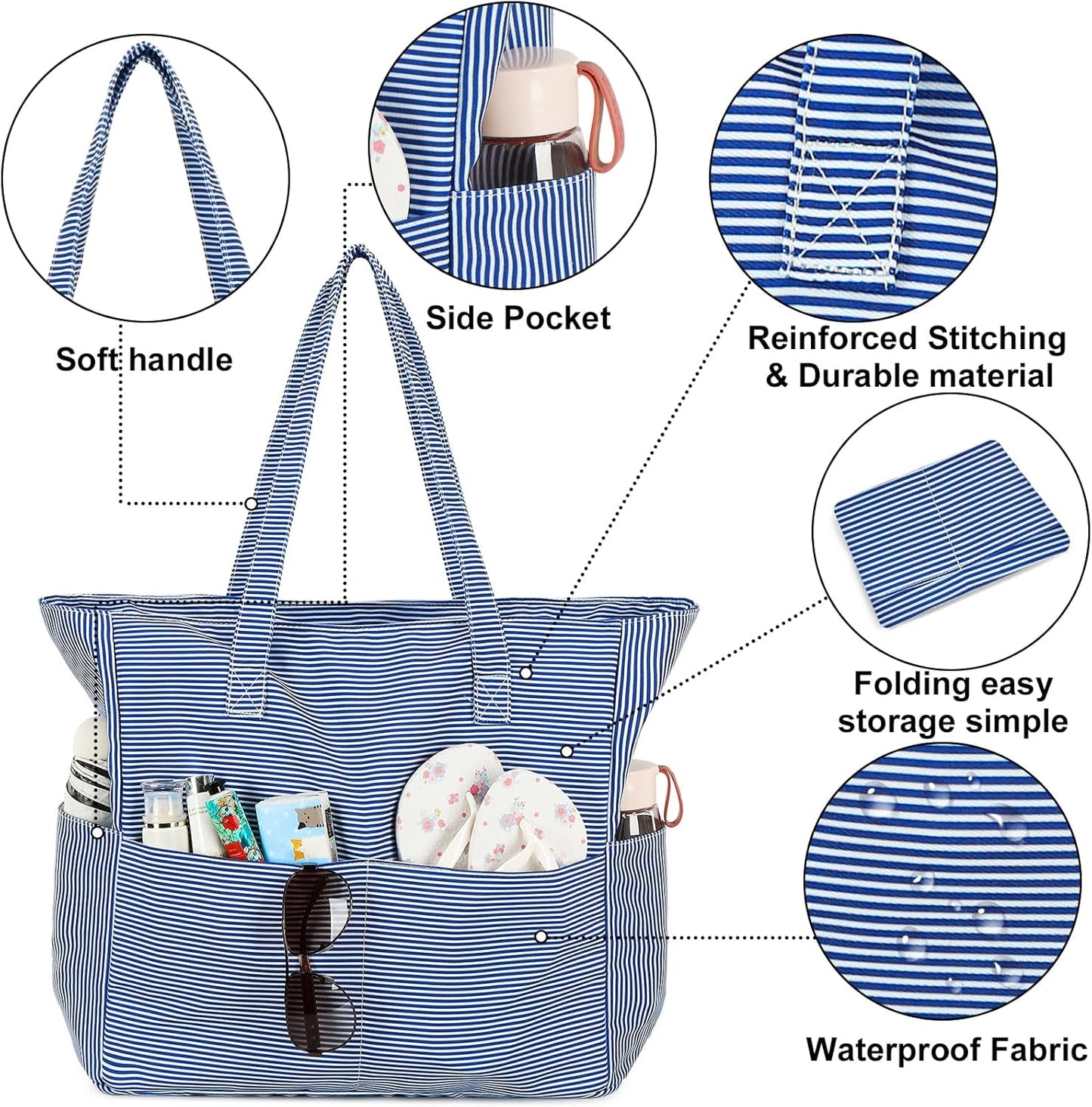Extra-large waterproof beach bag with wet pocket – Buy 1, get 1 FREE