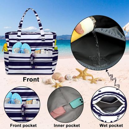 Extra-large waterproof beach bag with wet pocket – Buy 1, get 1 FREE