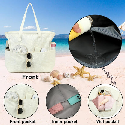 Extra-large waterproof beach bag with wet pocket – Buy 1, get 1 FREE