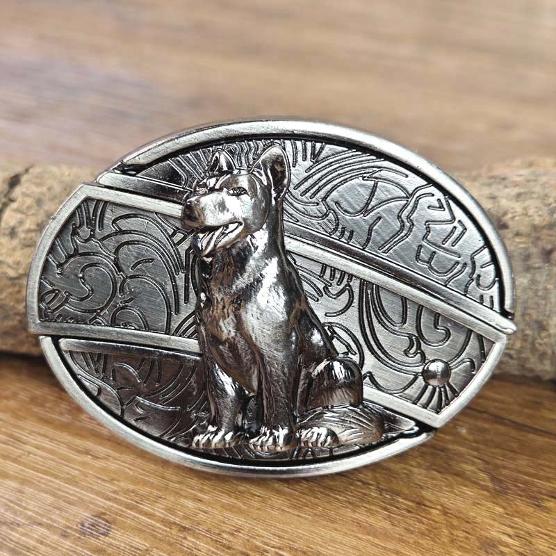 Oval Bull Skull Belt Buckle with Hidden Knife 27