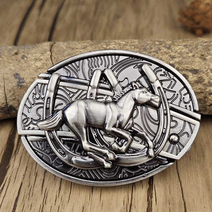 Oval Bull Skull Belt Buckle with Hidden Knife 11