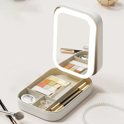Compact Illuminated Makeup Organizer for Travel - Liora