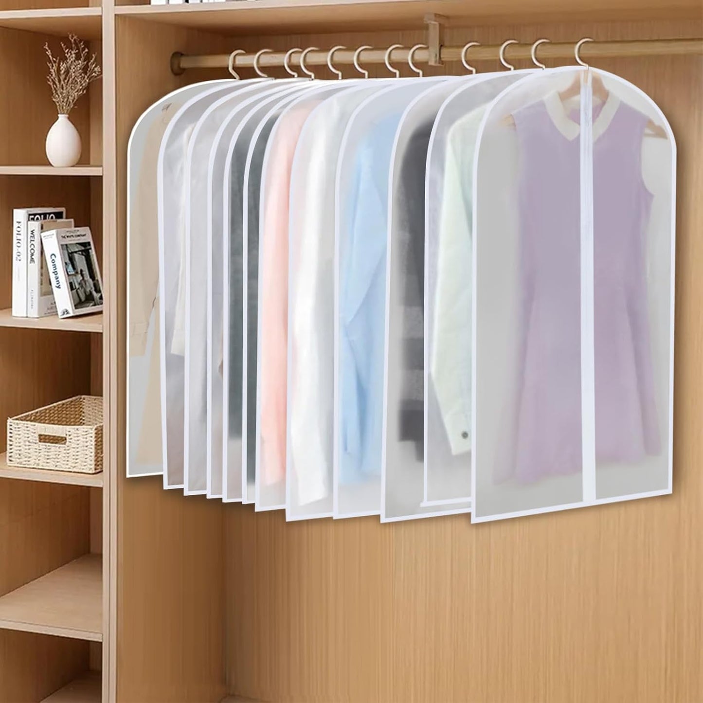 PEVA garment bag set – pack of 12 hanging garment covers in 3 sizes (Buy 1, get 1 FREE)