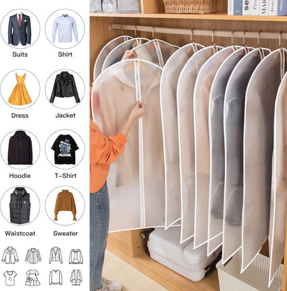 PEVA garment bag set – pack of 12 hanging garment covers in 3 sizes (Buy 1, get 1 FREE)
