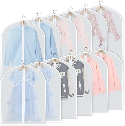 PEVA garment bag set – pack of 12 hanging garment covers in 3 sizes (Buy 1, get 1 FREE)