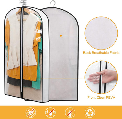 PEVA garment bag set – pack of 12 hanging garment covers in 3 sizes (Buy 1, get 1 FREE)