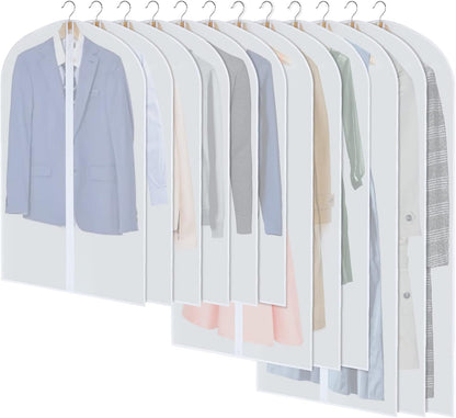 PEVA garment bag set – pack of 12 hanging garment covers in 3 sizes (Buy 1, get 1 FREE)